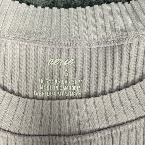 Aerie Ribbed Crop Tank Womens Large Purple Lavender Stretch Sleeveless Shirt - Picture 3 of 6